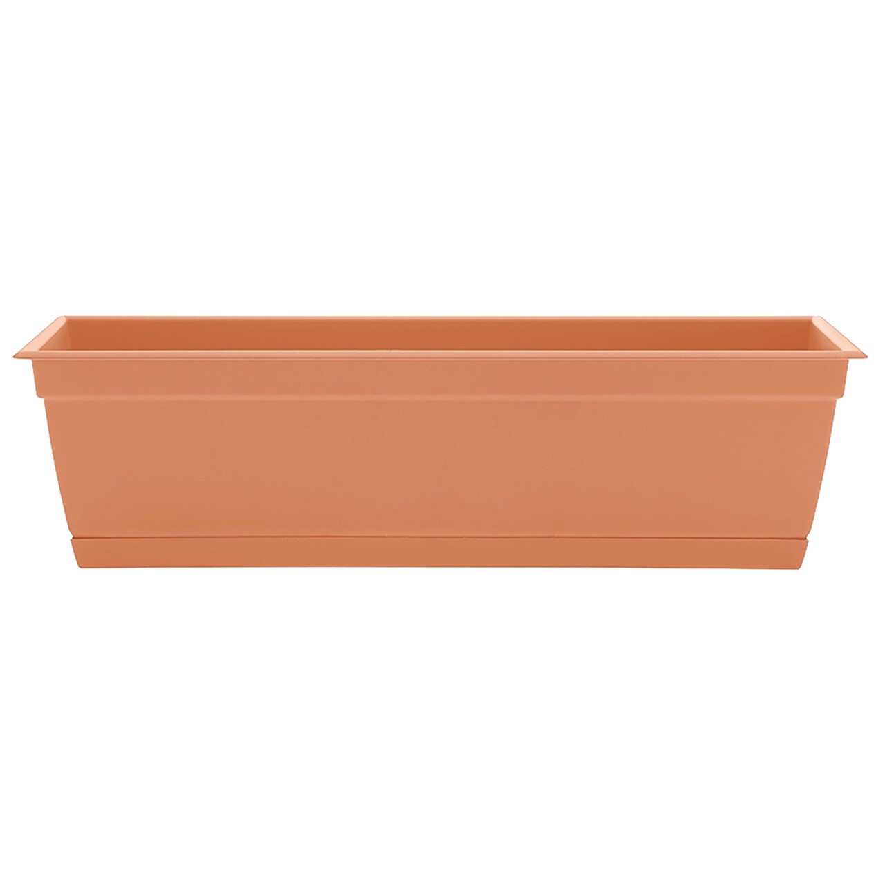 Bloem Dayton Window Box Planter: 24" - Coral - 100% Recycled Durable Plastic Box, Elevated Feet, For Indoor and Outdoor Use, Gardening, 5 Gallon Capacity